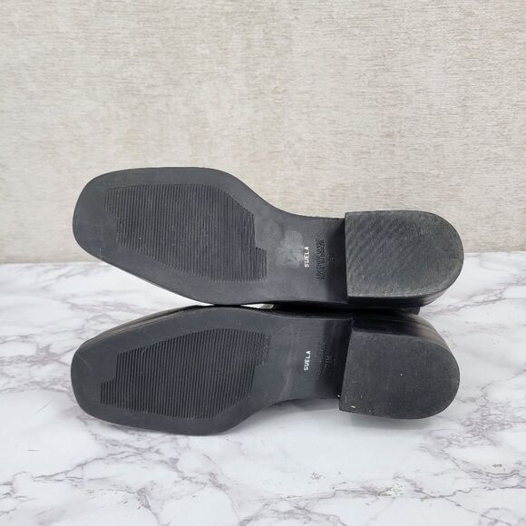 Makron Suela Black Leather and Floral Suede Semi Slochy Women's Boots - Picture 9 of 15